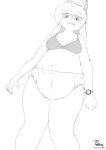  absurd_res anthro belly bovid bra breasts butt caprine clock clothing diaper diaper_fetish embarrassed goat gynomorph hi_res humiliation intersex mammal monochrome navel padtheo seiko_(thaasteo) slightly_chubby solo text thick_thighs underwear url watch 