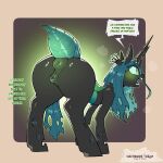 1:1 arthropod_abdomen changeling_(mlp) cold-blooded-twilight english_text female feral friendship_is_magic genitals hasbro hi_res my_little_pony queen_chrysalis_(mlp) solo text vulva 