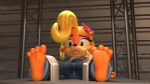  16:9 3d_(artwork) 4_toes activision anthro bandicoot barefoot blender_(software) blonde_hair clothed clothing coco_bandicoot crash_bandicoot_(series) digital_media_(artwork) feet female foot_fetish foot_focus fur green_eyes hair hi_res humanoid_feet mammal marsupial restrained soles solo solo_focus spread_legs spreading tied_down toes twintails3d video_games widescreen 