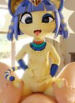  2021 3d_(artwork) animal_crossing ankha_(animal_crossing) anthro anthro_penetrated blue_hair bob_cut breasts cowgirl_position detailed_background digital_media_(artwork) domestic_cat duo eyeshadow felid feline felis female female_on_human first_person_view from_front_position hair hands_on_legs hands_on_shins hi_res human human_on_anthro human_penetrating human_penetrating_anthro inside interspecies larger_human larger_male looking_pleasured makeup male male/female male_on_anthro mammal markings marrubi_(artist) navel nintendo nipples on_bottom on_top open_mouth penetration sex short_hair size_difference small_breasts smaller_anthro smaller_female striped_markings striped_tail stripes tail_markings tongue tongue_out uraeus usekh vaginal video_games 