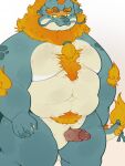  2021 3:4 anthro asian_mythology belly dragon east_asian_mythology eastern_dragon erection genitals haoming hi_res humanoid_hands kemono male moobs mythology navel overweight overweight_male penis simple_background slit solo 