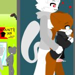  &lt;3 1:1 anthro bodily_fluids brown_body brown_fur covering covering_mouth cum cum_in_ass cum_inside cum_while_penetrated cumshot dcat07 domestic_cat dressing_room_(disambiguation) drooling duo ejaculation enjoying felid feline felis fur genital_fluids hi_res humanoid male male/male mammal moan penetration public saliva sex shopping_mall size_difference white_body white_fur 