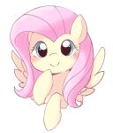  2021 blue_eyes equid equine feathered_wings feathers female feral fluttershy_(mlp) friendship_is_magic front_view ginmaruxx hair hasbro hi_res hooves mammal my_little_pony pegasus pink_hair quadruped simple_background solo white_background wings yellow_body yellow_wings 