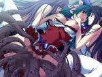  2000s_(style) 3girls ahoge ayahime_kurumi black_hair blue_eyes blue_hair blush bow breast_sucking breasts breasts_out censored clothed_female_nude_female clothed_sex clothes_lift clothes_pull double_penetration dress dress_lift dress_pull fff_threesome game_asset grabbing_another's_breast green_hair groping group_sex hair_bow hair_ribbon large_breasts lemmtear_theta long_hair lying magical_girl mahou_senshi_(series) mahou_senshi_lemmtear_knights mosaic_censoring multiple_girls night nipples no_panties non-web_source nude official_art open_mouth outdoors purple_eyes purple_hair rape ribbon saitou_natsuki self-datamine skirt skirt_lift slime_(substance) spread_legs sweat tentacle_sex tentacles thighhighs threesome tongue tongue_out vaginal variant_set very_long_hair visual_novel_cg white_thighhighs yuri 