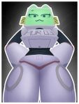2026 3:4 4mberstuff :3 anthro digital_drawing_(artwork) digital_media_(artwork) domestic_cat eyelashes fake_whiskers felid feline felis female for_a_head green_face green_inner_ear green_screen grey_body hand_behind_back looking_at_viewer machine mammal metallic_body monitor_head name_tag noseless note number object_head outline post-it_note pur_03 robot robot_anthro screen screen_face screen_head segmented_body segmented_legs segmented_neck smile solo standing tailless thick_thighs tongue tongue_out white_body white_outline