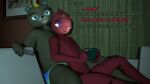  3d_(artwork) animal_crossing anthro arm_around_waist beaver c.j._(animal_crossing) chameleon chubby_male clothing cuddling daemont92 dialogue digital_media_(artwork) duo flick_(animal_crossing) girly hi_res lizard lounging lying_on_another male male/male mammal navel nintendo nintendo_switch_lite nipples reptile rodent scalie source_filmmaker underwear video_games 