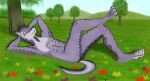  absurd_res anthro canid canine canis dragon171 flower grass hi_res male mammal plant solo tree wolf 