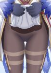  1girl absurdres black_pantyhose cameltoe clothes_lift commentary_request eruko_dq10 ganyu_(genshin_impact) genshin_impact groin highres lifting_own_clothes lower_body pantyhose pussy shirt_lift solo 