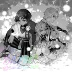  2boys 2girls aether_(genshin_impact) ahoge anklet arm_at_side arm_on_knee arm_support armlet armor belt bloomers blunt_ends blush_stickers bodysuit boots bow bracelet braid bridal_gauntlets caramelo_game closed_mouth commentary_request cross-shaped_pupils detached_sleeves dress feathers furisode gem genshin_impact gloves greyscale hair_between_eyes hair_intakes hair_ornament hakama hakama_shorts half_crown_braid halo highres japanese_armor japanese_clothes jewelry juban kimono kote layered_sleeves leaf leaf_hair_ornament leg_warmers long_hair low-braided_long_hair low-tied_long_hair mechanical_halo middle_ring monochrome multiple_boys multiple_girls nahida_(genshin_impact) open_clothes open_hand open_kimono open_mouth outdoors paimon_(genshin_impact) pleated_shorts pointy_ears pom_pom_(clothes) romper rope sandals sash scaramouche_(genshin_impact) scarf shirt short_dress short_sleeves shorts side_cape side_ponytail sidelocks sideways_mouth sitting smile stirrup_footwear stirrup_legwear symbol-shaped_pupils tassel toeless_legwear tsurime twitter_username vision_(genshin_impact) wanderer_(genshin_impact) wariza wispy_bangs zouri 