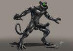 2021 aaron_d'verse absurd_res animal_genitalia animal_penis anthro balls black_balls black_body black_latex black_sheath black_tail dated equine_genitalia equine_penis erection front_view full-length_portrait genitals goo_creature grey_background hi_res hufnaar latex male male_anthro mammal medial_ring murid murine nude penis portrait rat rodent sheath simple_background slim_anthro slim_male solo standing tail visor