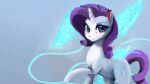  16:9 2017 blue_eyes cutie_mark equid equine female feral friendship_is_magic hair hasbro hi_res hierozaki hooves horn looking_at_viewer mammal my_little_pony purple_hair quadruped rarity_(mlp) side_view solo standing unicorn unicorn_horn white_body white_horn widescreen 