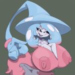  big_breasts black_sclera bodily_fluids breasts choker drooling featureless_feet female hatterene hi_res huge_breasts humanoid imric1251 jewelry looking_at_viewer necklace nintendo not_furry nude open_mouth open_smile pok&eacute;mon pok&eacute;mon_(species) saliva simple_background smile solo video_games 