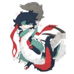  ^_^ animal_ears animal_feet animal_hands aqua_fur blue_fur blue_hair blue_tail body_fur closed_eyes closed_mouth dragon dragon_tail eastern_dragon eastern_dragon_tail fluffy fluffy_tail furry grey_tail highres hug hugging_tail jejejunum lop_rabbit_ears multicolored_fur original partially_feathered_tail pawpads rabbit_ears red_fur red_tail robin_(jejejunum) short_hair simple_background smile spiked_tail spikes tail white_background white_fur white_tail winged_tail 