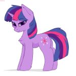  1:1 2021 cutie_mark equid equine female feral friendship_is_magic glazirka hair hasbro hooves horn looking_at_viewer mammal my_little_pony purple_body purple_eyes purple_hair purple_horn quadruped side_view simple_background smile solo twilight_sparkle_(mlp) unicorn unicorn_horn white_background 
