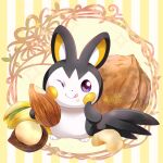  almond cashew commentary_request emolga food holding macadamia no_humans nut_(food) one_eye_closed pistachio pokemon pokemon_(creature) pokemon_focus purple_eyes signature smile solo squirrel squirrel_417 standing tongue tongue_out walnut 