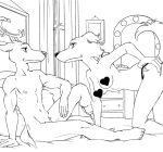  &lt;3 &lt;3_censor anthro anthro_on_anthro antlers beastars bedroom_eyes breasts canid canine canis censored cervid cervine clothed clothed/nude clothed_female_nude_male clothing digital_media_(artwork) duo female genitals half-closed_eyes hi_res horn imminent_sex juno_(beastars) louis_(beastars) male male/female mammal monochrome narrowed_eyes nude penis peteko prosthetic prosthetic_leg prosthetic_limb red_deer romantic romantic_ambiance romantic_couple seductive smile undressing wolf 