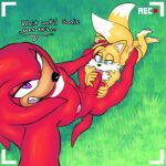 1:1 absurd_res anthro balls butt camera_view canid canine duo echidna feet fellatio foot_on_butt fox fur genitals half-closed_eyes hi_res knuckles_the_echidna male male/male mammal miles_prower monotreme narrowed_eyes nude_anthro oral penile rakkan recording_video red_body red_fur sega sex sonic_the_hedgehog_(series) white_body white_fur yellow_body yellow_fur