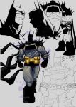  1boy absolute_batman absolute_dc absurdres back_spikes bat_mask batman batman_(absolute_dc) batman_(series) batman_symbol belt bodysuit dc_comics grey_bodysuit highres male_focus multicolored_suit muscular muscular_male sketch solo superhero_costume taut_bodysuit taut_clothes thatdudesaur two-tone_suit utility_belt 