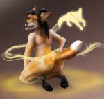  animal_humanoid canid canid_humanoid canine canine_humanoid female fox fur goulingtfs hair hi_res humanoid mammal mammal_humanoid nude simple_background solo species_transformation transformation were werecanid werecanine 