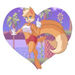  1:1 2021 2_tails absurd_res anthro blue_eyes canid canine clothed clothing fantasy000 female flower fox gloves handwear happy hi_res lagomorph leporid lola_bunny looking_at_viewer looney_tunes mammal miles_prower multi_tail open_mouth palm_tree plant rabbit sega smile smiling_at_viewer solo sonic_the_hedgehog_(series) sunflower tailola tree video_games warner_brothers 