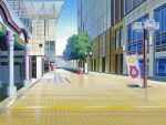  banner blue_sky building bush city cityscape cloud day flag game_asset lamppost mahou_senshi_(series) mahou_senshi_elixir_knights no_humans non-web_source official_art outdoors real_world_location reflection reflective_floor road scenery school self-datamine shadow sidewalk sign sky street trash_can tree vending_machine visual_novel_cg window 