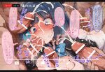  breasts censored commentary_request double_handjob drugged duel_monster evil_twin_lil-la fellatio gangbang group_sex handjob heart heart-shaped_pupils hetero kuroiwa_ruiko lil-la_(yu-gi-oh!) medium_breasts multiple_boys oral penis surrounded_by_penises symbol-shaped_pupils translation_request vaginal yu-gi-oh! 