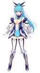  1girl :o arch_kalmia armor armored_boots blue_hair blush boots breasts capelet cleavage full_body fuyunagi_tsubasa game_asset gloves hair_ornament hairclip high_ponytail large_variant_set long_hair looking_at_viewer magical_girl medium_breasts non-web_source official_art open_mouth pink_eyes ponytail purple_eyes saitou_natsuki self-datamine shinsou_kenki_arch_saver simple_background skirt solo standing striped_clothes striped_thighhighs surprised tachi-e thighhighs transparent_background variant_set vertical-striped_clothes vertical-striped_thighhighs white_gloves zettai_ryouiki 