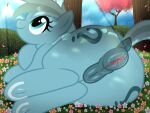 2026 4:3 animal_genitalia animal_vulva anus artist_name blue_anus blue_body blue_eyes blue_fur blue_mane blue_tail butt closed_smile cutie_mark day digital_drawing_(artwork) digital_media_(artwork) earth_pony equid equine equine_genitalia equine_vulva eyelashes female female_feral feral flower fur genitals glistening glistening_anus glistening_eyes glistening_genitalia glistening_vulva grass hasbro hi_res hooves horse legs_together light looking_up lying mammal mane mouth_closed my_little_pony nami955 on_grass on_ground on_side outside plant pony puffy_anus quadruped question_mark rear_view sky smile solo sunlight tail text tree underhoof vulva