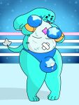 3:4 absurd_res alternate_version_at_source anthro bandage bandage_on_stomach blue_blush blush bodily_fluids boxing_gloves brawl_stars character_request clothing cum cum_in_clothing cum_in_underwear cum_through_clothing cum_through_underwear eagleknight23 fighting_ring gem genital_fluids gris_gris handwear hi_res male scar slightly_chubby slightly_chubby_male solo speedo supercell_(company) swimwear thefreshsig tongue tongue_out underwear wet wet_clothing wet_underwear wounded