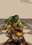  chess dwarf green_body green_skin hi_res himbo humanoid male muscular muscular_male orc orctober_chess_challenge pawn rickleone 