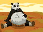  abdominal_bulge anthro belly big_belly bottomwear cheek_bulge clothing dreamworks duo felid footwear hand_on_ground hand_on_stomach hand_print kung_fu_panda leaning leaning_back legband looking_at_belly looking_pleasured male male/male mammal master_po_ping oral_vore pantherine pants shoes sitting smile smirk snow_leopard soft_vore strega stuffed_belly tai_lung_(kung_fu_panda) tail_motion tail_outside_mouth tailwag ursid ursine vore 