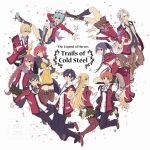 6+boys 6+girls :d ahoge alisa_reinford antenna_hair arm_behind_head arms_behind_back ascot black_hair black_socks blonde_hair blue_hair blue_skirt boots bow braid breasts brown_eyes brown_hair brown_shoes brown_skirt cleavage closed_mouth commentary_request confetti copyright_name crossed_arms crow_armbrust dark-skinned_male dark_skin double-parted_bangs eiyuu_densetsu elliot_craig emma_millstein english_text feather_hair fie_claussell floating_neckwear full_body gaius_worzel glasses green_eyes green_skirt grey_hair hair_between_eyes hair_bow headband high_side_ponytail highres holding_own_hand jacket jusis_albarea kneehighs large_breasts laura_s._arseid light_smile loafers long_hair long_single_sidelock long_sleeves looking_at_viewer low-braided_long_hair low-tied_long_hair machias_regnitz medium_hair millium_orion mullet multiple_boys multiple_girls necktie offering_hand one_eye_closed open_hand open_mouth orange_hair outstretched_arm outstretched_arms pants pants_tucked_in parted_bangs pink_hair plaid_clothes plaid_skirt ponytail purple_ascot purple_eyes purple_hair purple_necktie reaching reaching_towards_viewer rean_schwarzer rectangular_eyewear red_eyes red_jacket round_eyewear sara_valestein satsuki_(chaosmode) school_emblem school_uniform sen_no_kiseki_(series) sen_no_kiseki_i shoes short_hair side_ponytail simple_background single_braid single_sidelock skirt smile sneakers socks star_(symbol) thigh_boots thors_military_academy_class_vii_uniform v watermark white_background white_hair white_headband yellow_eyes 
