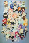  6+girls :3 :d ^_^ absurdres ahoge akane_canna akane_canna_(3rd_costume) amatsuna_sasaha amaui amaui_(1st_costume) and_uge animal_ears antlers aqua_background aqua_eyes azri_(nanashi_inc.) black_hair black_horns blonde_hair blue_background blue_eyes blue_hair blush brown_eyes brown_hair brown_horns cat_ears closed_eyes coco_jester commentary_request deformed demon_horns dog_ears everyone glasses gradient_background green_hair grey_eyes grey_hair grey_horns grin hebiyoi_tier hebiyoi_tier_(2nd_costume) highres hinata_mashu hinata_mashu_(1st_costume) hira_hikari hira_hikari_(4th_costume) hiyoku_no_crosspiece honey_strap horns ieiri_popo ieiri_popo_(3rd_costume) inaba_haneru_(10th_costume)_(animare) inaba_haneru_(animare) kanade_kanon kanade_kanon_(4th_costume) kasukane_shino kazami_kuku kazami_kuku_(5th_costume) kisaki_anko kohaku_yuri kohaku_yuri_(3rd_costume) konan_mia konan_mia_(3rd_costume) multicolored_hair multiple_girls nanase_ray nanashi_inc. orange_eyes orange_hair papercraft_(medium) pikamaru_ns-pt01 pink_hair purple_background purple_eyes purple_hair red_eyes red_hair rokusho_kureha ryugasaki_rene ryugasaki_rene_(4th_costume) saionji_mary saionji_mary_(11th_costume) satou_nishiki sekishiro_mico sekishiro_mico_(9th_costume) seshima_rui seshima_rui_(4th_costume) shimamura_charlotte shimamura_charlotte_(9th_costume) shionari_mirine smile souya_ichika souya_ichika_(tokotoha_no_maho) streaked_hair tsukinoki_tirol two-tone_hair unconventional_media uruwashi_ririri v_ap_art virtual_youtuber yellow_eyes yunohara_izumi yunohara_izumi_(5th_costume) 