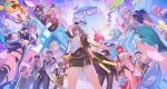  5boys 6+girls animal_ears animal_on_arm aqua_dress ashveil_(honkai:_star_rail) billboard bird bird_on_arm black_gloves black_hair black_hat black_jacket black_pantyhose black_shorts black_skirt blade_(honkai:_star_rail) blue_jacket breasts brown_hair city coat commentary_request cropped_jacket crossed_arms dan_heng_(honkai:_star_rail) dan_heng_(hunt)_(honkai:_star_rail) dress drill_hair drill_ponytail dual_persona evanescia_(honkai:_star_rail) eyewear_on_head feet_out_of_frame floating_hair fox_ears fox_girl fulwish_(honkai:_star_rail) gloves glowstick grey_eyes grey_hair grey_pants halo halo_behind_head hand_up hat highres himeko_(honkai:_star_rail) holding holding_glowstick holding_mask honkai:_star_rail honkai_(series) jacket jacket_on_shoulders jtsl0 long_hair looking_at_viewer march_7th_(honkai:_star_rail) march_7th_(preservation)_(honkai:_star_rail) mask mask_on_head medium_breasts moon mortenax_blade_(honkai:_star_rail) multiple_boys multiple_girls nihilux_(honkai:_star_rail) pants pantyhose parted_lips phantasmoon_(honkai:_star_rail) pink_hair purple-tinted_eyewear red_hair red_jacket shirt short_hair short_hair_with_long_locks short_shorts shorts silver_wolf_(honkai:_star_rail) silver_wolf_(lv.999)_(honkai:_star_rail) skirt smile sparkle_(honkai:_star_rail) sparxie_(honkai:_star_rail) spiked_halo stelle_(honkai:_star_rail) sunday_(honkai:_star_rail) supplicant_mask thigh_strap tinted_eyewear tongue tongue_out trailblazer_(honkai:_star_rail) twintails two-sided_fabric two-sided_jacket two-tone_dress untucked_shirt very_long_hair welt_yang white_coat white_dress white_hair white_hat white_jacket white_shirt yao_guang_(honkai:_star_rail) yellow_eyes 