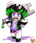 2021 amethyst_(gem) anthro arms_bent artist_logo belly belt belt_buckle biped black_boots black_clothing black_footwear black_hair black_handwear black_jacket black_mittens black_topwear blue_eyes boots buckle clothed clothed_anthro clothed_female clothing colored crossover devil_horns_(gesture) digital_drawing_(artwork) digital_media_(artwork) ear_piercing edge_(mario_plus_rabbids) english_description eyebrows featureless_crotch female female_anthro flat_chested footwear full-length_portrait fur furrowed_eyebrows gem gesture green_belt green_eyebrows green_hair hair hand_gesture handwear holding_melee_weapon holding_object holding_sword holding_weapon jacket juniortheherowriter lagomorph lidded_eyes light lighting lips logo long_ears looking_at_viewer mammal mario_bros mario_plus_rabbids_sparks_of_hope melee_weapon mitten_hands mittens multicolored_body multicolored_hair nintendo noseless open_belt open_clothing open_jacket open_topwear pantsless_anthro pantsless_female piercing pink_eyelids portrait pose purple_clothing purple_ear_piercing purple_shirt purple_topwear rabbid raving_rabbids rayman_(series) shaded sharp_teeth shirt shoes short_hair simple_background smile smiling_at_viewer soft_shading solo spiky_hair sword tan_belly tan_inner_ear tan_lips tan_tongue teeth thick_eyebrows tongue topwear torn_clothing torn_shirt torn_topwear two_tone_body two_tone_hair ubisoft weapon white_background white_body white_fur white_sclera zipper