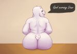  2021 absurd_res anthro big_butt bovid breasts butt caprine chubby_female curvy_figure dachalol5 female floppy_ears fur goat hi_res looking_at_viewer looking_back mammal mature_anthro mature_female morning nude overweight rear_view sitting slightly_chubby smile solo toriel undertale undertale_(series) video_games white_body white_fur 