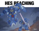  2others aircraft airplane artist_name assault_visor base_jabber battle commentary earth_federation energy_sword english_commentary english_text flying gundam gundam:_hathaway's_flash gustav_karl holding holding_sword holding_weapon impact_(font) looking_at_viewer mecha mecha_focus meme mobile_suit mountain multiple_others night no_humans ocguy1 officer_flying_pov_(meme) outdoors pink_assault_visor robot roundel science_fiction shield sky sword watermark weapon 