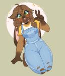  absurd_res anthro clothing female hair hi_res lagomorph leporid mammal mistysnugglebug overalls rabbit shirt solo topwear 