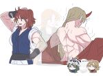  <|>_<|> 6+girls abs black_sash black_undershirt blonde_hair blue_vest bow bowtie brown_shirt commentary_request danna_(dng_satou) green_bow green_bowtie green_eyes green_hair green_skirt green_vest grey_eyes grey_hair hand_on_own_head hand_under_clothes highres hong_meiling horns hoshiguma_yuugi hot izayoi_sakuya long_hair maid_headdress mizuhashi_parsee multiple_girls muscular muscular_female oni onozuka_komachi open_mouth orange_eyes orange_hair pointy_ears red_eyes red_hair red_horns sash shiki_eiki shirt single_horn skirt sleeves_rolled_up staring sweat touhou translation_request transparent undershirt undressing very_long_hair vest yellow_eyes yuri 