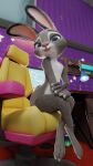  2021 3d_(artwork) absurd_res anthro bedroom_eyes buckteeth chair crossed_legs digital_media_(artwork) dipstick_ears disney eyelashes female fever-dreamer flat_chested fur furniture grey_body grey_fur hi_res inside judy_hopps lagomorph leporid looking_at_viewer mammal melee_weapon multicolored_body multicolored_ears multicolored_fur narrowed_eyes nude on_chair purple_eyes rabbit scut_tail seductive short_tail sitting sitting_on_chair smile solo sword teeth two_tone_body two_tone_fur weapon white_body white_fur zootopia 