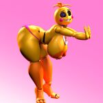  &lt;3 &lt;3_eyes 1:1 2021 3d_(artwork) animatronic anthro avian bent_over bib big_breasts bird black_sclera breasts c4d_max chicken clothing digital_media_(artwork) female five_nights_at_freddy&#039;s five_nights_at_freddy&#039;s_2 galliform gallus_(genus) glowing glowing_eyes huge_breasts looking_at_viewer lovetaste_chica machine nipple_piercing nipple_ring nipples one_eye_closed panties phasianid piercing pink_background pinup pose robot simple_background solo source_filmmaker thick_thighs toy_chica_(fnaf) underwear video_games wide_hips wink yellow_body 
