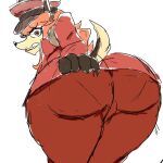  1:1 angry anthro butt camel_toe canid canine canis cyberconnect2 domestic_dog female flam_kish fuga:_melodies_of_steel humanoid little_tail_bronx mammal presenting solo unknown_artist video_games 
