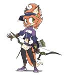  anthro archer arrow_(weapon) beezii canid canine clothing crop_top female fleet_the_fox fox hi_res jacket mammal midriff navel ranged_weapon shirt solo topwear weapon 