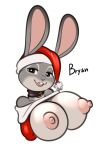  anthro areola bedroom_eyes big_breasts big_ears black_eyes breasts buckteeth christmas christmas_clothing christmas_headwear clothed clothing collar costume countershade_face countershade_fur countershade_torso countershading digital_media_(artwork) dipstick_ears disney english_text exposed_breasts eye_markings eyelashes female freckles_(artist) front_view fur glistening glistening_clothing grey_body grey_ears grey_fur half-length_portrait hat headgear headwear hi_res holidays huge_breasts judy_hopps lagomorph leporid long_ears looking_at_viewer mammal markings multicolored_body multicolored_ears multicolored_fur narrowed_eyes nipples open_mouth open_smile partially_clothed pink_areola pink_inner_ear pink_nipples portrait rabbit raised_clothing raised_shirt raised_topwear red_clothing red_hat red_headwear red_shirt red_topwear santa_costume santa_hat seductive shirt simple_background smile solo teeth text three-quarter_view topwear two_tone_ears white_background white_body white_clothing white_countershading white_fur white_shirt white_topwear zootopia 