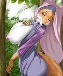  anthro areola big_areola big_breasts breasts canid canine disney exposed_breasts eyes_closed female fox fur hi_res huge_breasts maid_marian mammal multicolored_body multicolored_fur open_dress puffy_areola robin_hood_(disney) solo two_tone_body two_tone_fur ydart 