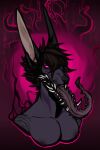  2:3 absurd_res andromorph anthro anubian_jackal ayden_(character) ayden_feuer big_ears big_teeth big_tongue canid canine canis colored_sketch dark_body dark_skin eldritch_abomination eldritch_horror hi_res intersex jackal looking_at_viewer mammal markings monster nipples piercing pink_eyes pink_sclera smile solo spiked_tongue tattoo teeth teltacles tentacle_tongue tentacles the_hounds_of_tindalos_(h.p._lovecraft) tongue tongue_out transformation white_eyes 