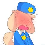  1:1 animated anthro big_ears blush blush_lines body_blush canid canine canis clothing dog_man domestic_dog eyeless hat headgear headwear hi_res holding_tail male mammal open_mouth short_playtime softyrocket solo 