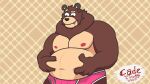  16:9 2021 anthro belly black_nose brown_body cade_(the_human_heart) clothing cute_fangs hik0 humanoid_hands male mammal moobs navel nipples overweight overweight_male solo the_human_heart_(game) underwear ursid video_games visual_novel widescreen 