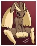  border breasts brown_body brown_fur featureless_breasts female fur hi_res lagomorph leporid looking_at_viewer lopunny mammal nintendo pink_eyes pok&eacute;mon pok&eacute;mon_(species) rabbit signature simple_background sitting solo spread_legs spreading theidiotmuffin video_games white_border 