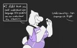  anthro big_breasts boss_monster bovid breasts caprine clothed clothing comic english_text female fur goat horn huge_breasts long_ears mammal robertge simple_background solo text toriel undertale undertale_(series) video_games white_body white_fur 